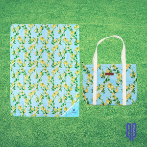 Sweet Citrus - Picnic Blanket & Matching Bag (Blue)